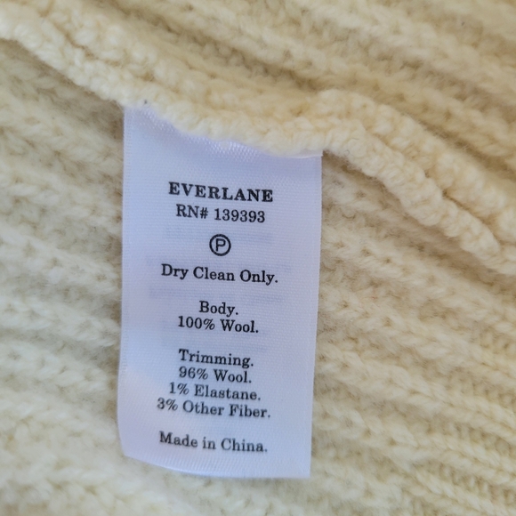 Everlane Light Cream Ribbed Half-Zip Sweater - Picture 12 of 12